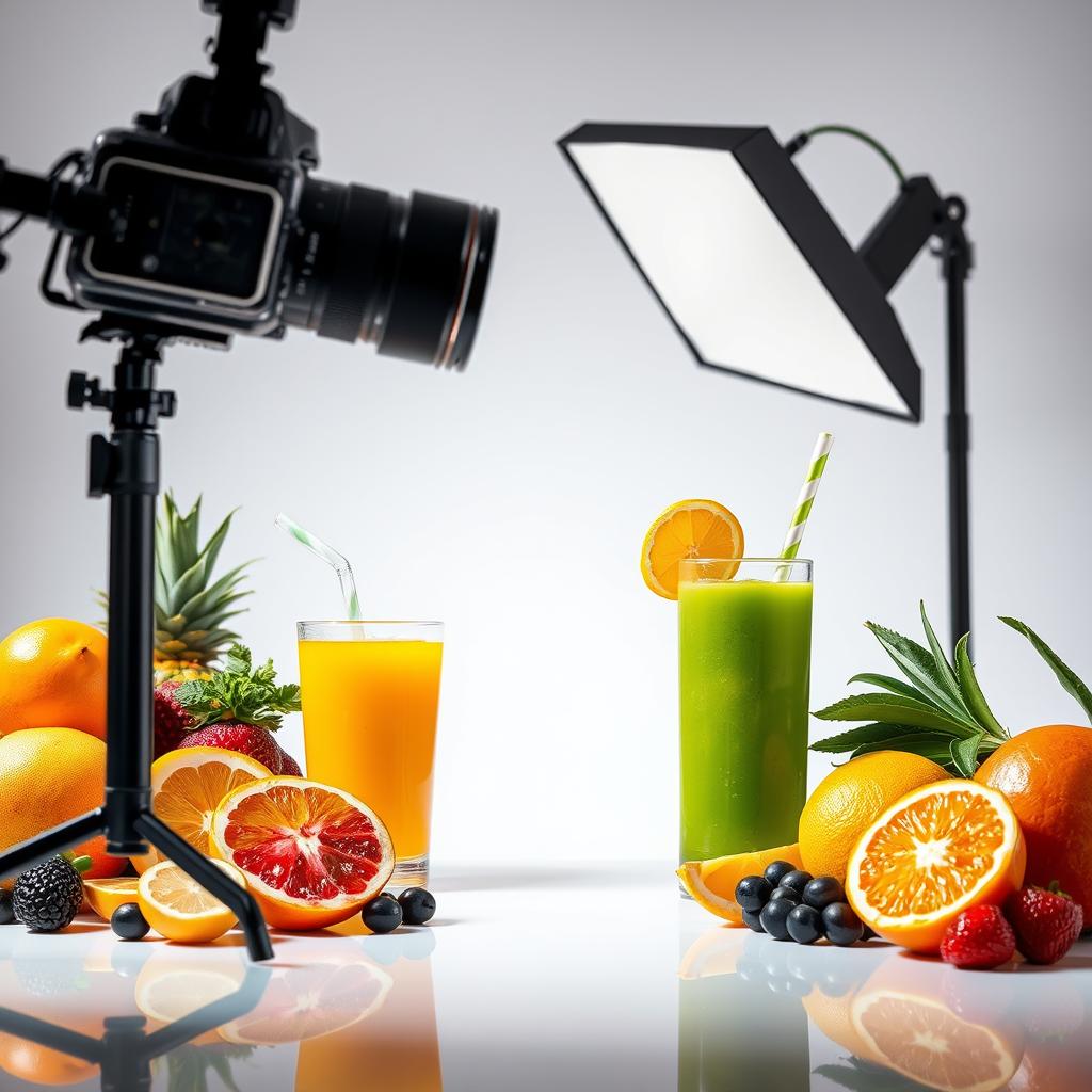 تجهیزات ضروری برای عکاسی تبلیغاتی میوه و آبمیوه